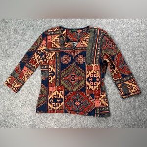 VTG Lauren Ralph Lauren Southwestern Aztec Print